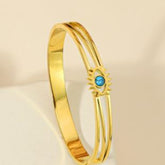 Stainless Steel Gold Plated Evil Eye Kada